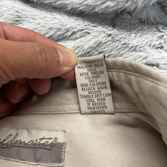 Fieldmaster Shirt Men L Long Sleeve Button Front Beige Tan Casual Dress Top - Picture 4 of 7